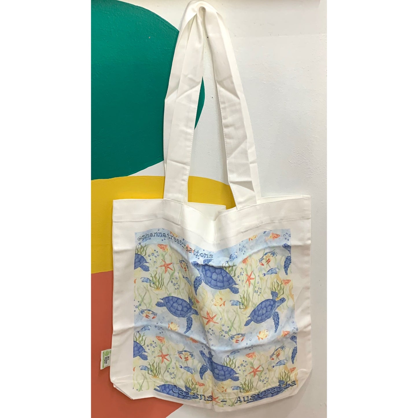 Shanna Trees Creations- "Turtles" Cotton Tote Bag