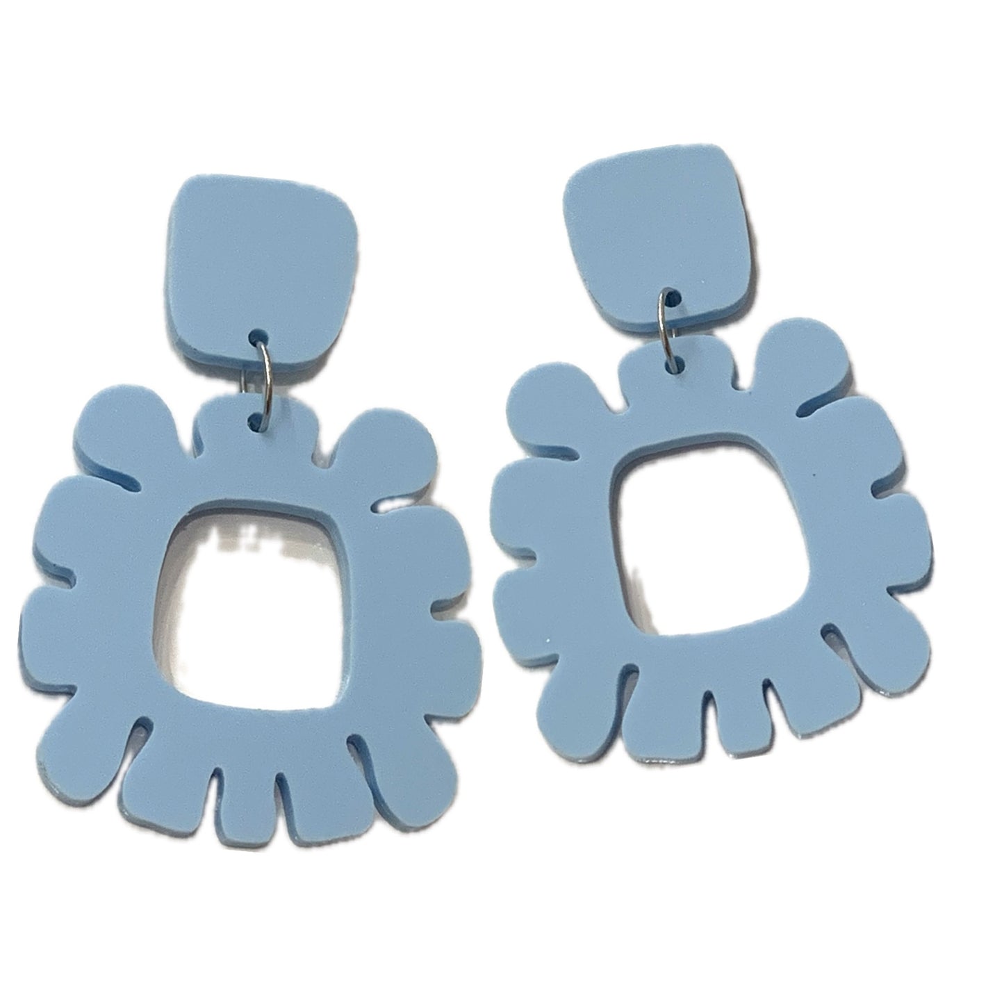 MAKIN' WHOOPEE - "Funky Flowers" - Statement Dangles - Powder Blue