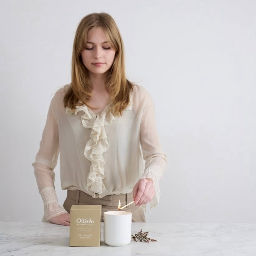 OLIEVE AND OLIE- Waterlily & Pink Grapefruit- Ceramic Candle