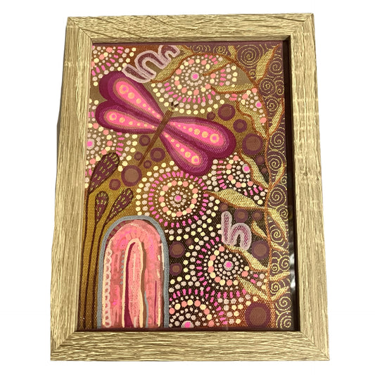 ART BY GAYLEE - Mini Timber Framed Original Painting #2- Purples