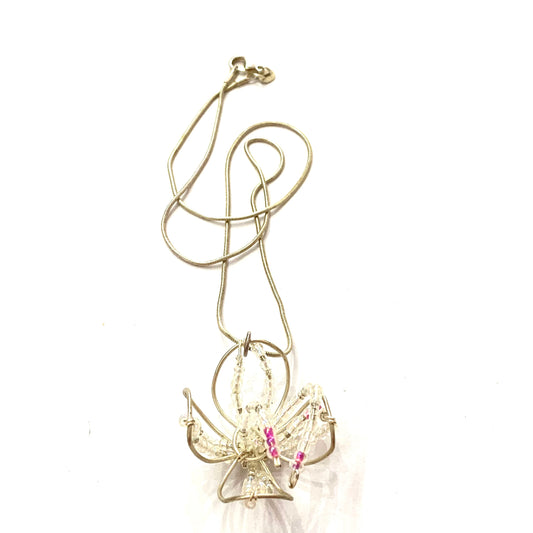 CARLEY CLARKE-RUSHTON - Silver & Pink Orchid Necklace