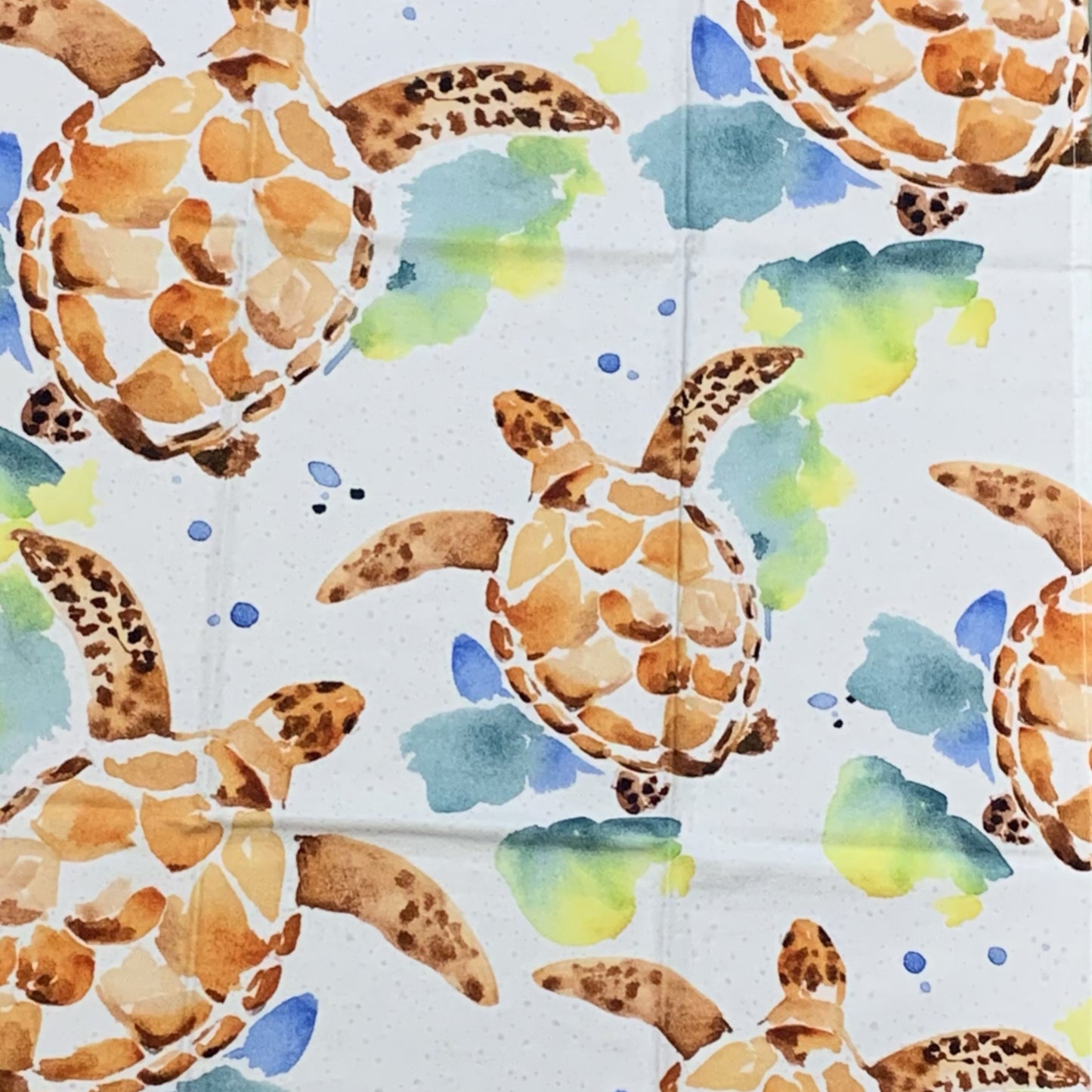 ESZTER'S CREATIONS - "Green Turtles"- Tea Towel