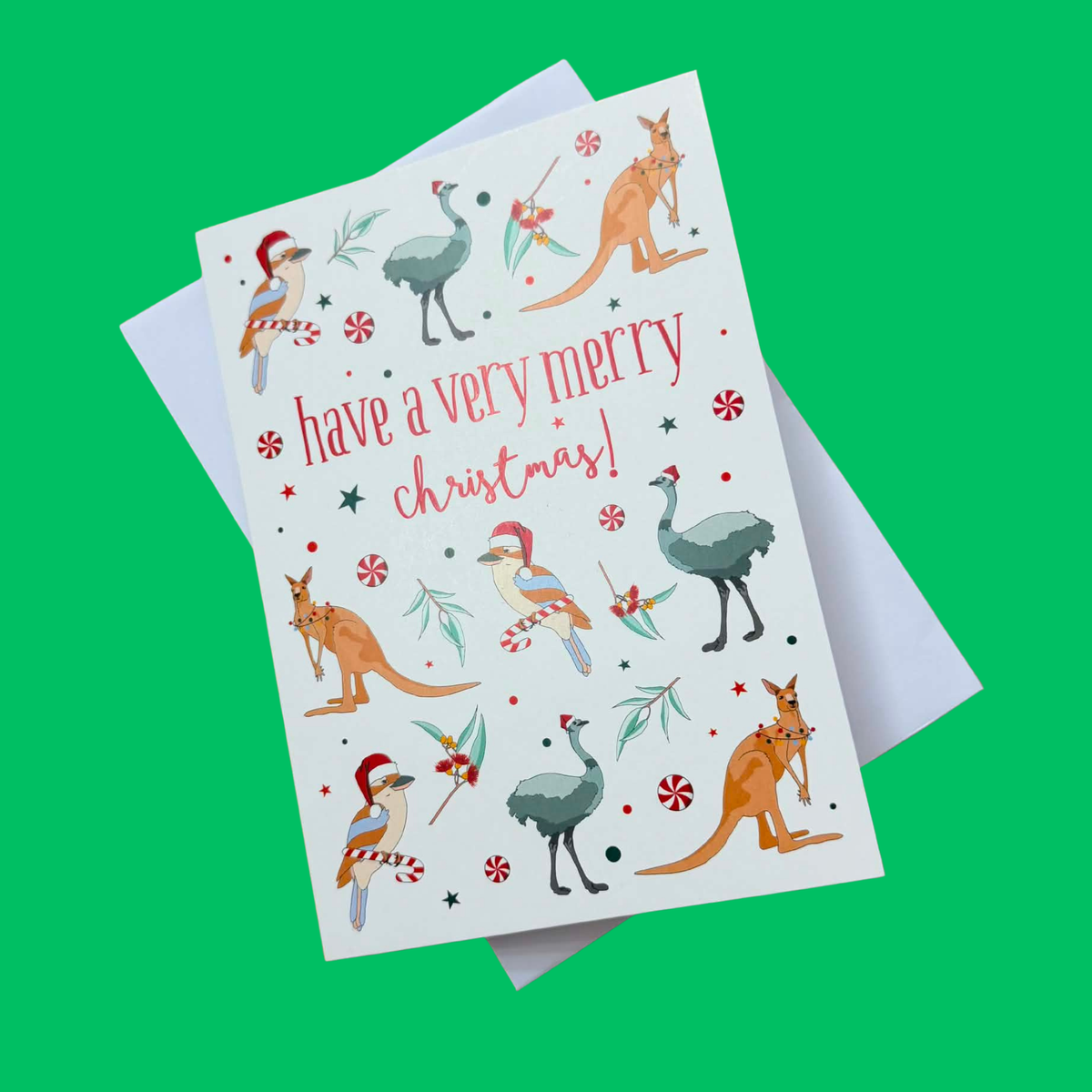 CANDLEBARK CREATIONS - "Aussie Christmas Friends" Australiana - 8 Pack of Cards