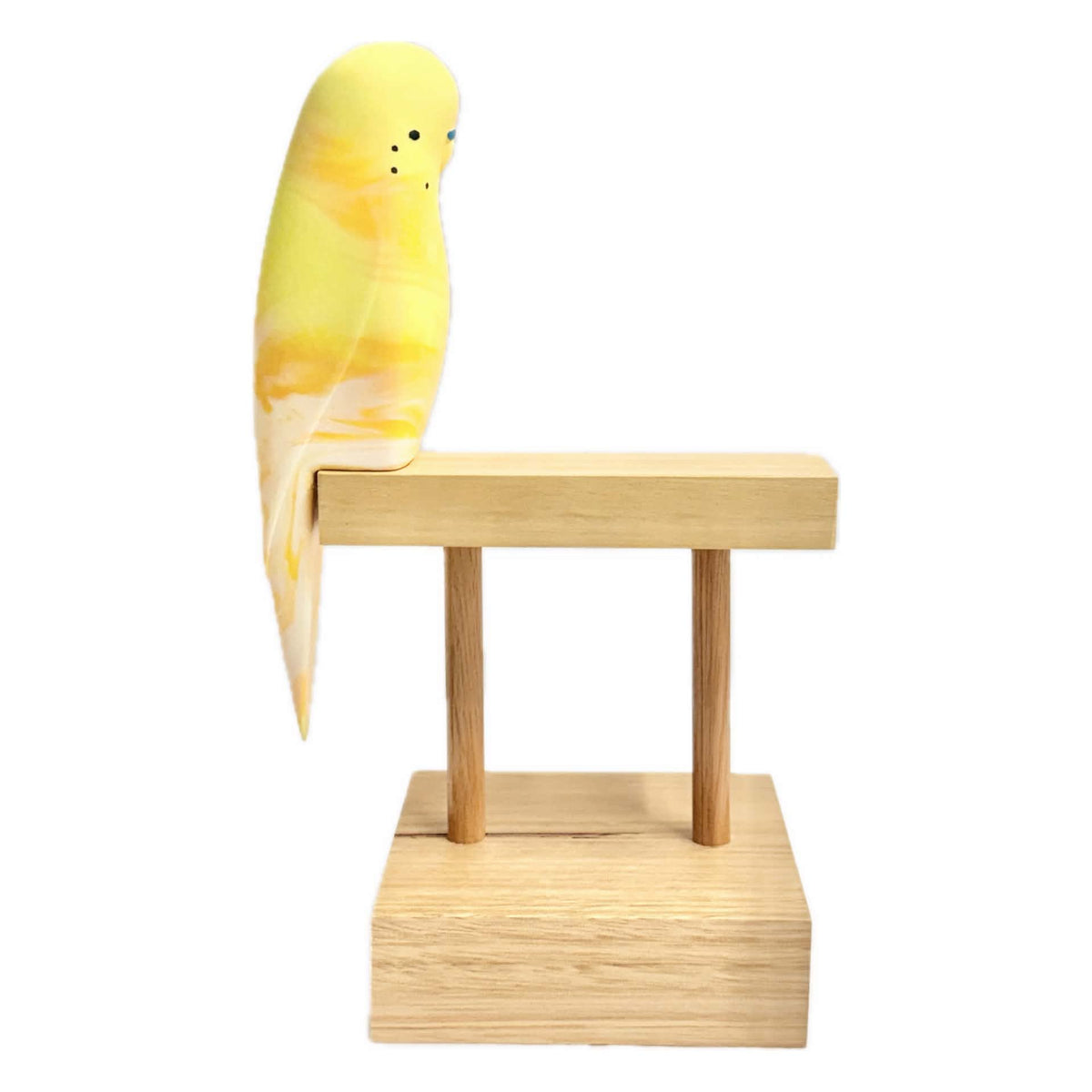 PETE CROMER - RESIN BUDGERIGAR #13 SUNSET YELLOW AND ORANGE