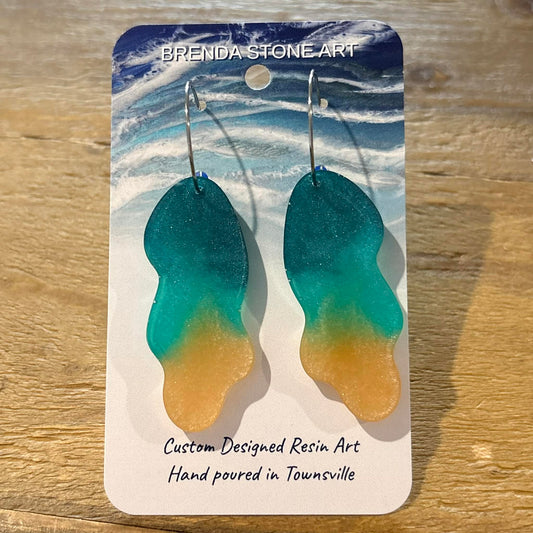 BRENDA STONE ART - Coral Hoop Earrings 2