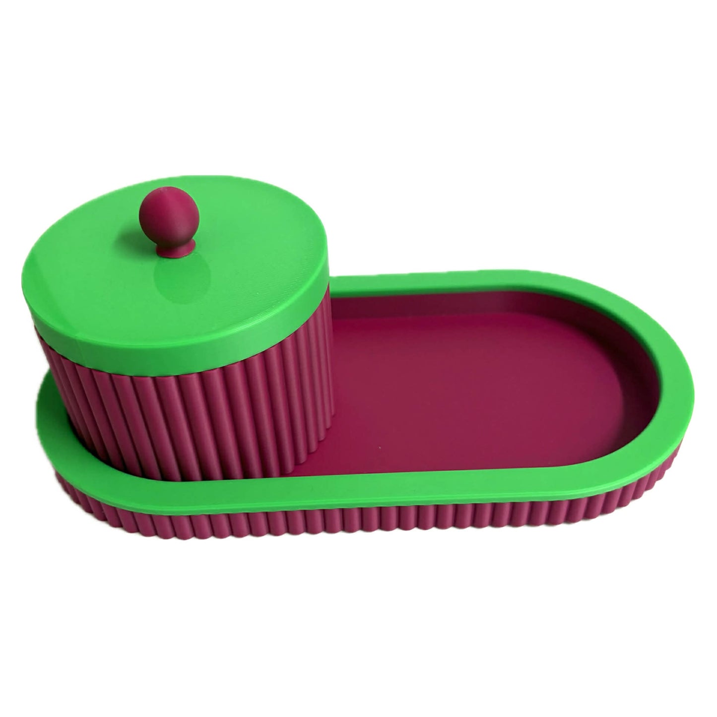 DWAYNSKI.3D - Royal Tray and Bowl Set - Wine and Green