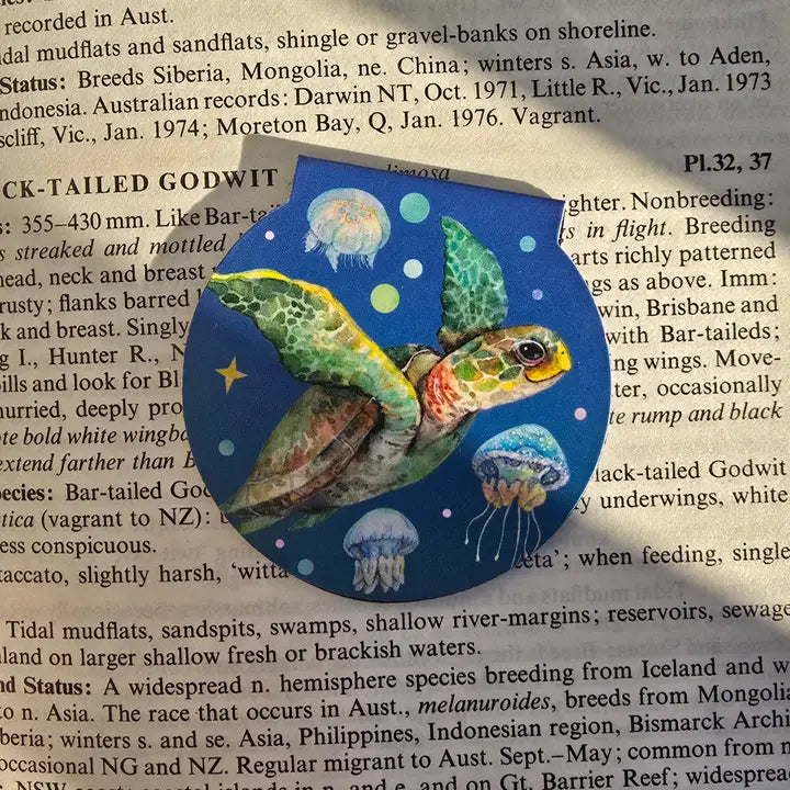 WATERCOLOURS BY CAT- Turtle- Australian Marine Animal Magnetic Bookmark