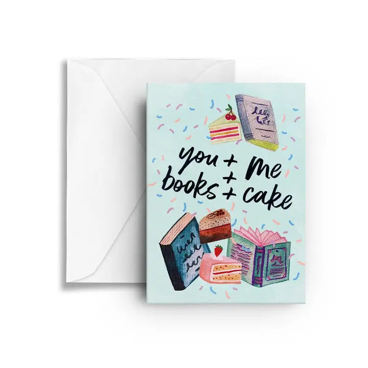 NOOK & BURROW- "BOOKS & CAKE" Greeting Card