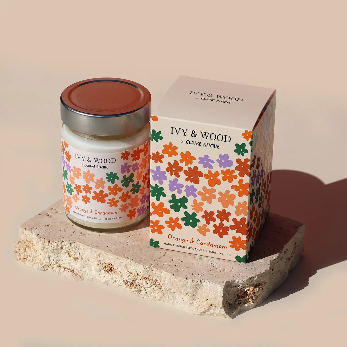 IVY & WOOD - Orange & Cardamom Soy Candle - Bloom X Claire Ritche Limited Edition