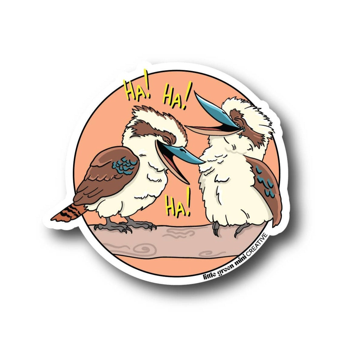 GREEN MINI CREATIVE- 'Laughing Kookaburras" Sticker