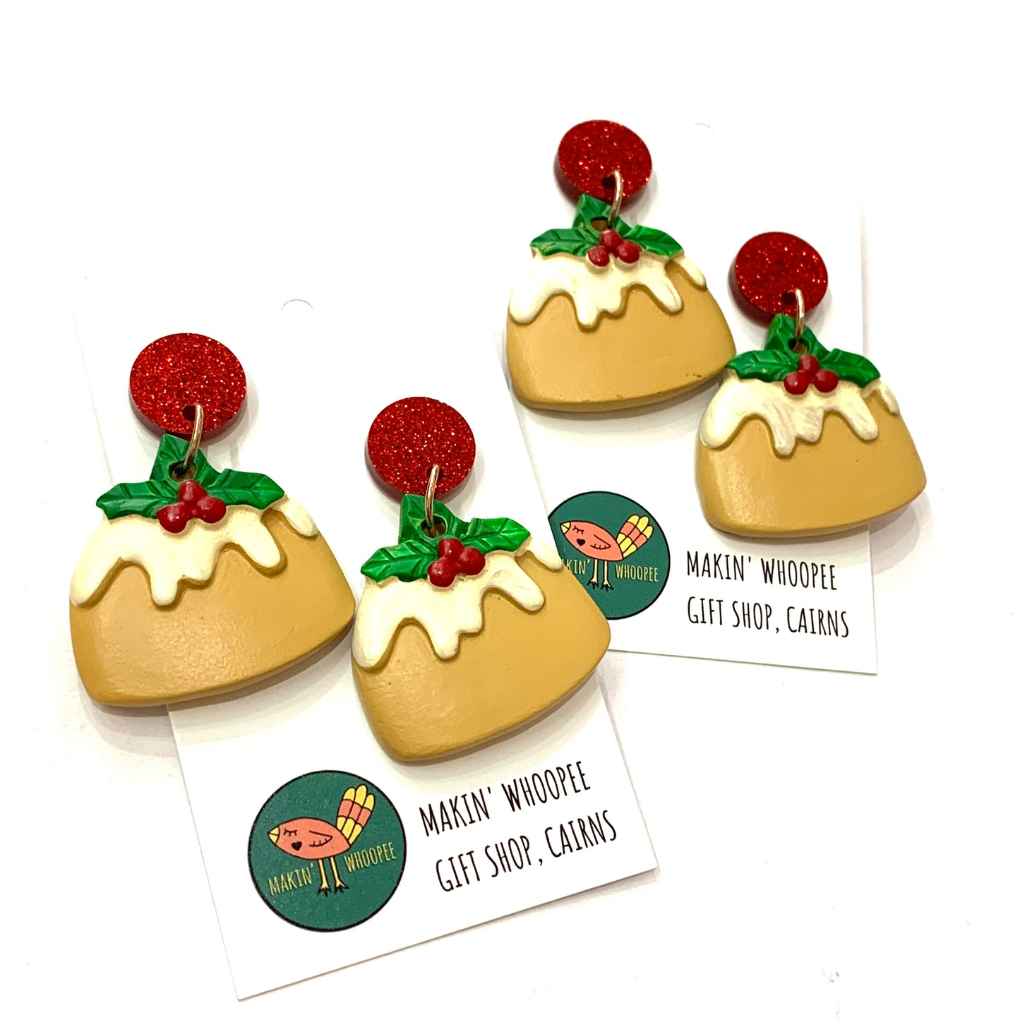 MAKIN' WHOOPEE - "Christmas Pudding"- Stud Top Dangles