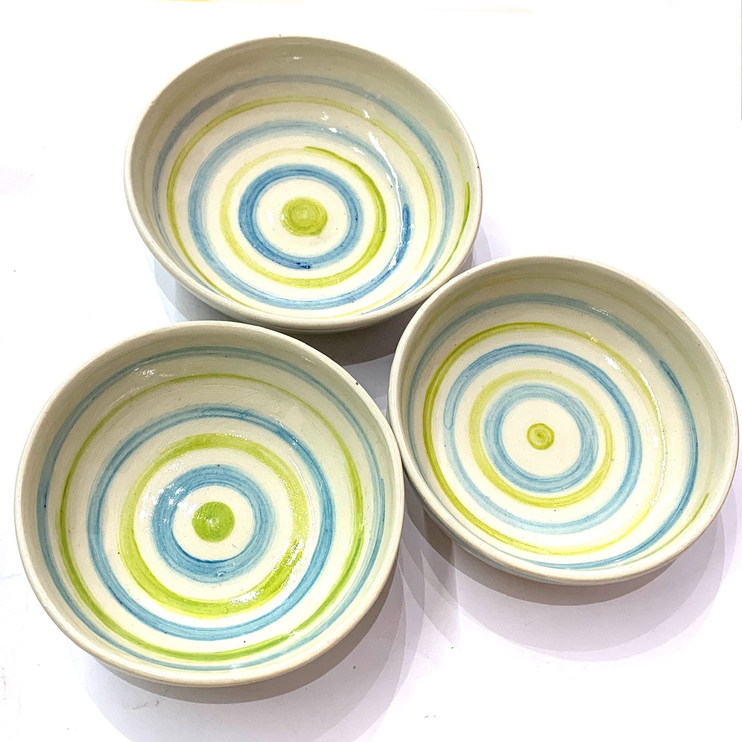 EARTH BY HAND- Line Dish #2- Lime/Blue