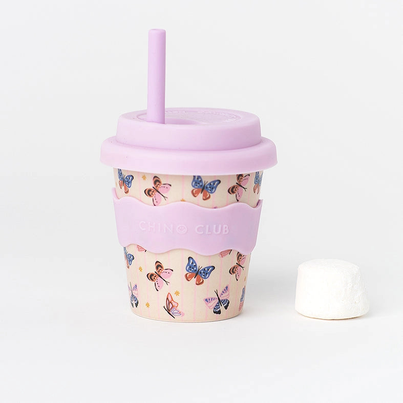 CHINO CLUB- Kids 4oz Reusable Babychino Cup- Butterfly