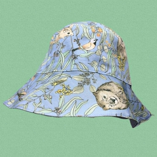 Teacups n Quilts - Wombat and Wattle (The Scenic Route) Fabric Hat - Adult Size