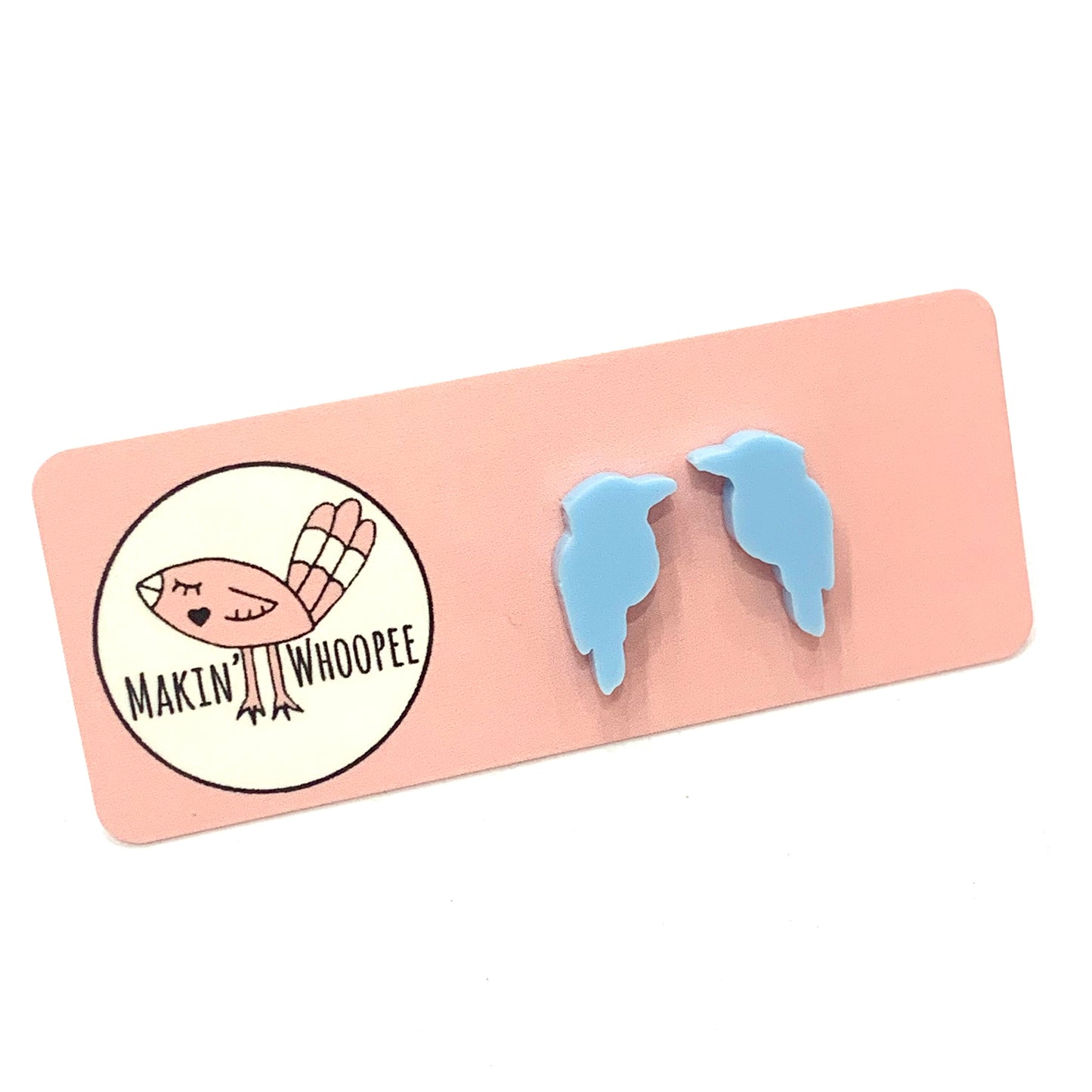 MAKIN' WHOOPEE - Little Aussies- "Kookaburra" Stud Earrings - Pastel Blue