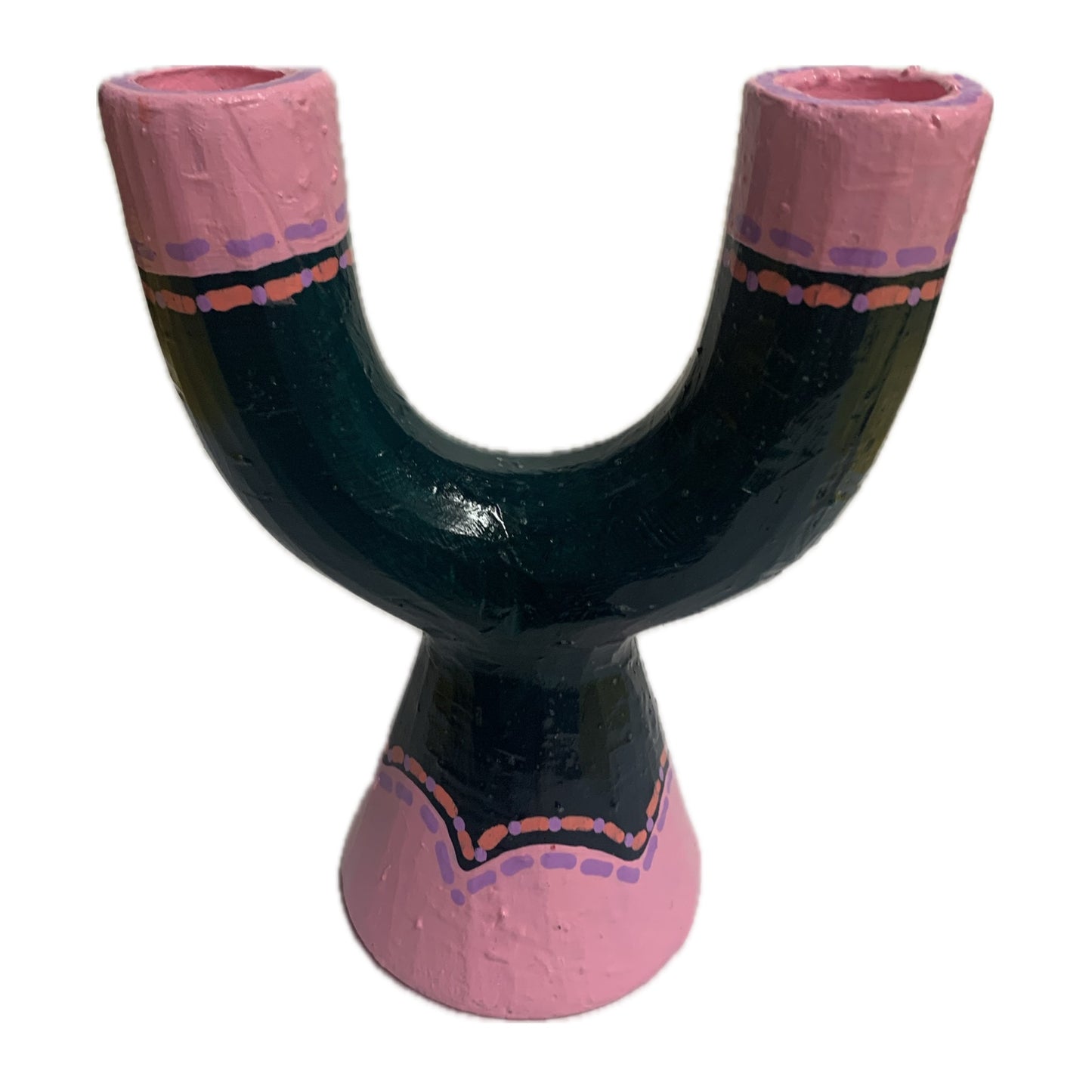 MAKIN' WHOOPEE - Double Candle Holder- Green, Pink, Purple & Peach- Includes 2 x Candles