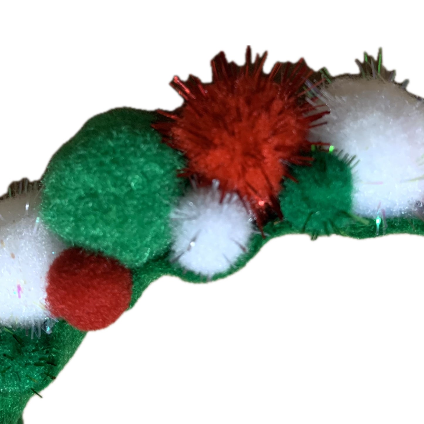 THIS BIRD HAS FLOWN- "RED, WHITE & DARK GREEN ANTLER HEADBAND" MEDIUM CHRISTMAS HEADBAND