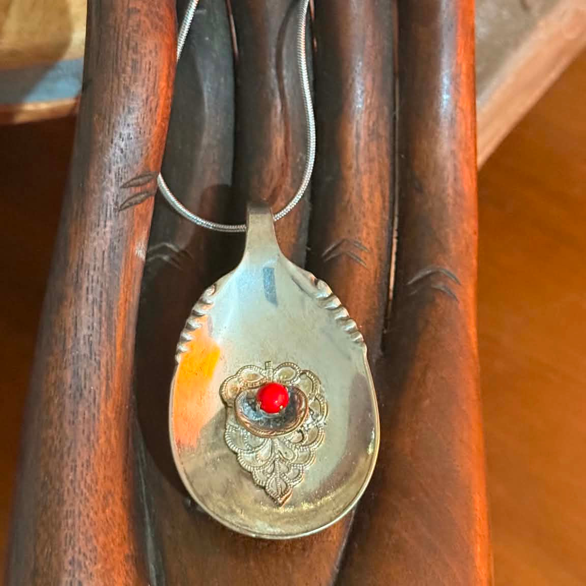 MOLLY MADE- Vintage Spoon Bowl and Filigree Pendant Necklace