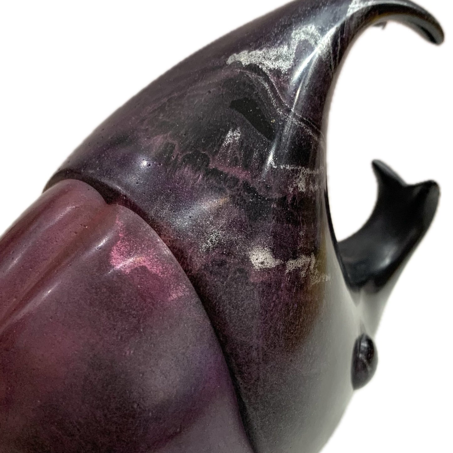 PETE CROMER - RESIN RHINOCEROS BEETLE #3 - Purple & Gold