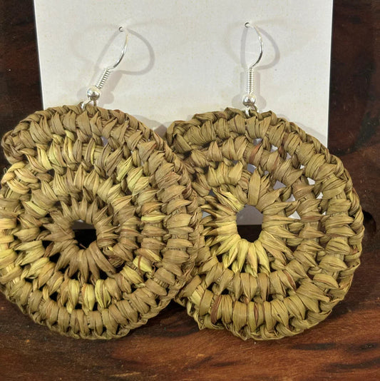 WEAVED BY ME - Indigenous Woven Earrings-Biggies - Caramel