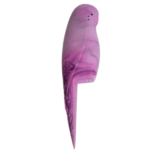 PETE CROMER - RESIN BUDGERIGAR #8 - Boysenberry Swirl