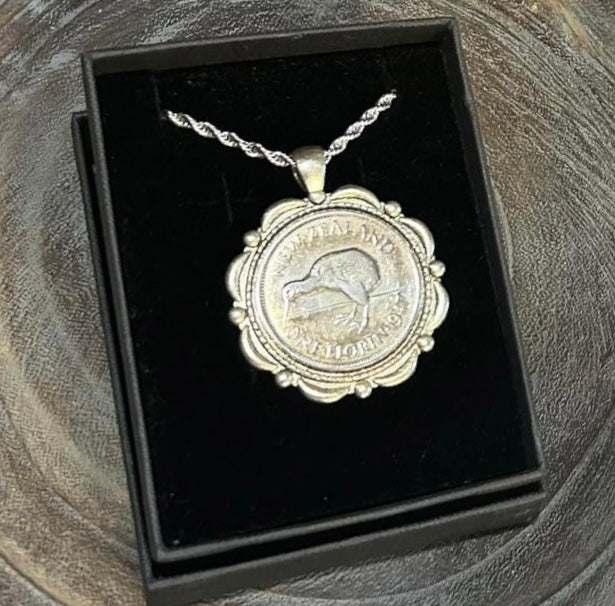 MOLLY MADE- "1947 NZ Florin" Pendant Necklace