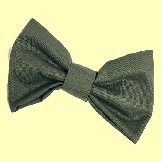BEAUS AND BANDITS - DOGGY BOW TIE - OLIVE - LARGE