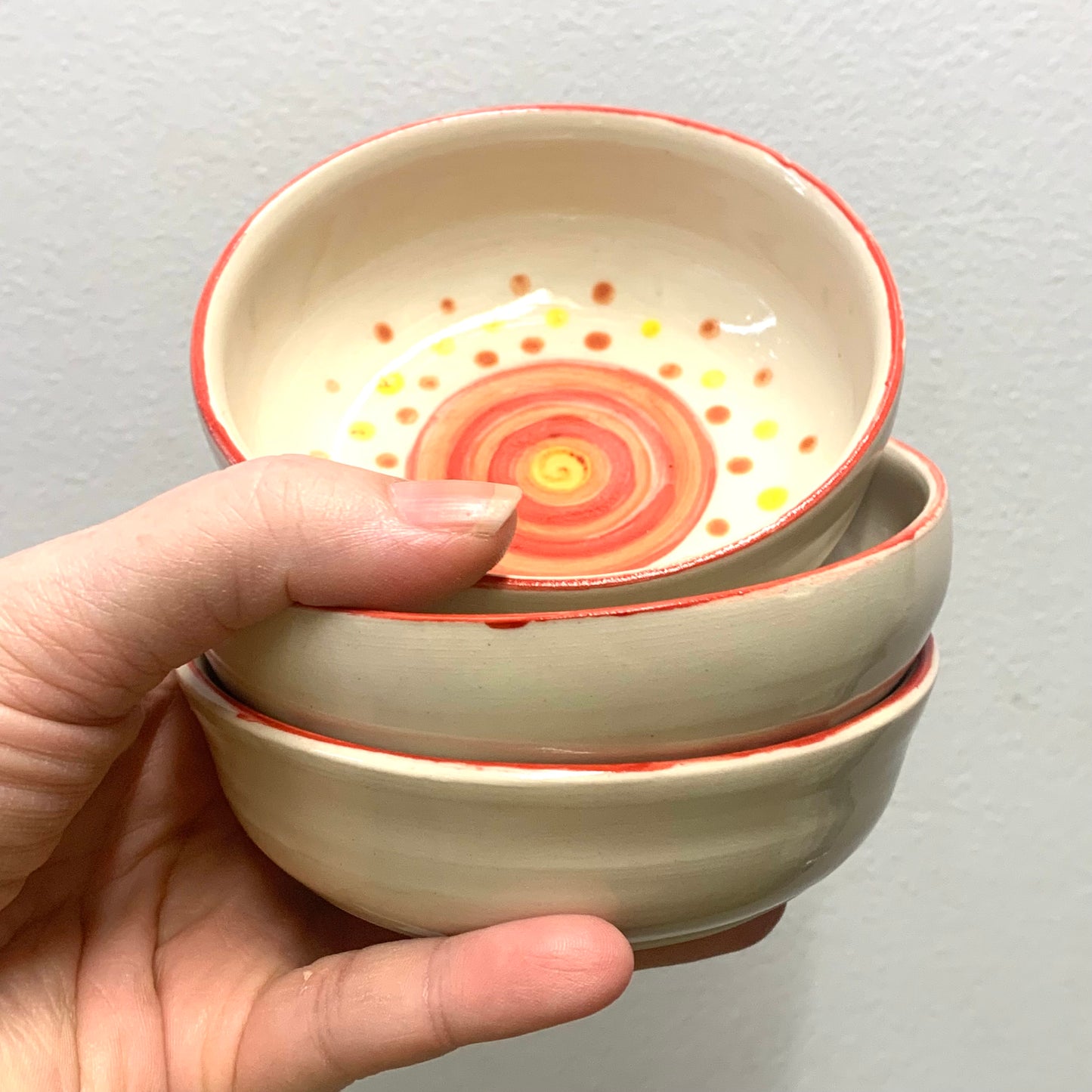 EARTH BY HAND- Dot Dishes- Reds & Yellows