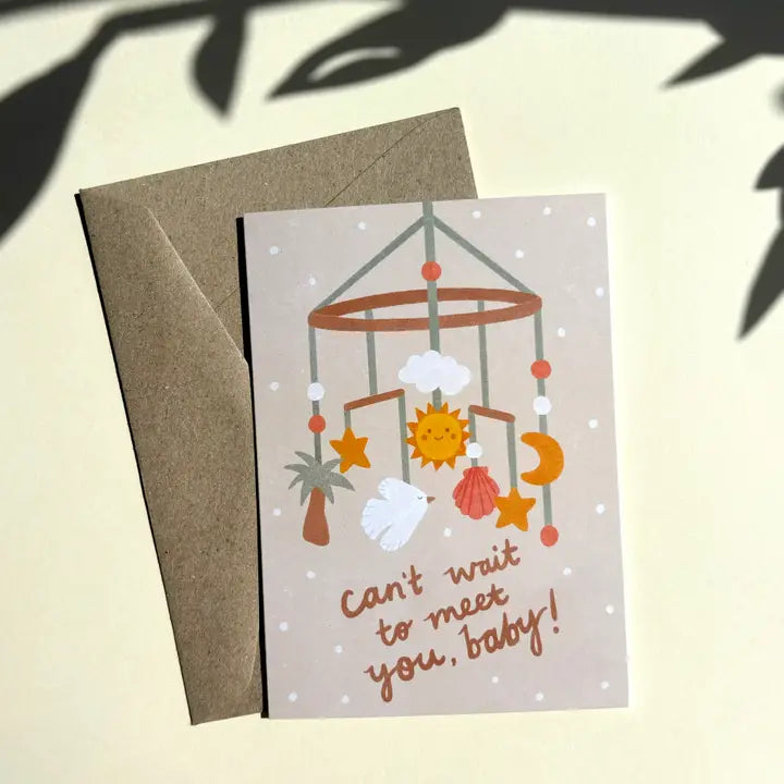 LAUREN SISSON STUDIO- "Can't Wait To Meet You Baby " - New Baby Greeting Card