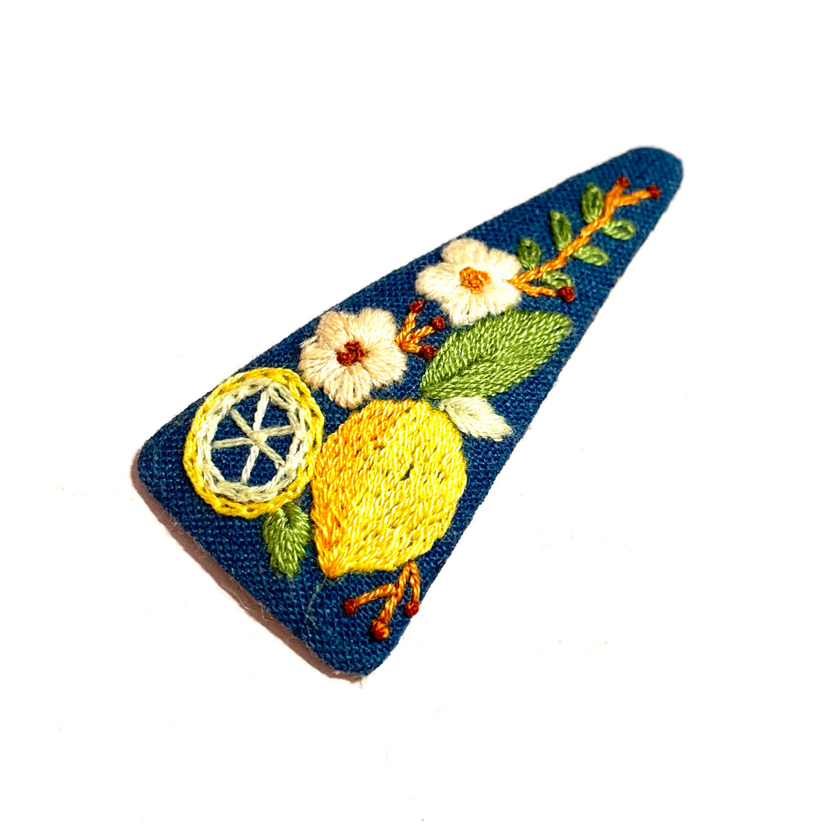 THIS BIRD HAS FLOWN - LEMONS - Embroidered Hair Clip