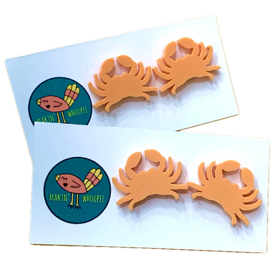 MAKIN' WHOOPEE - Little Critters- "Crab" Stud Earrings - Peach