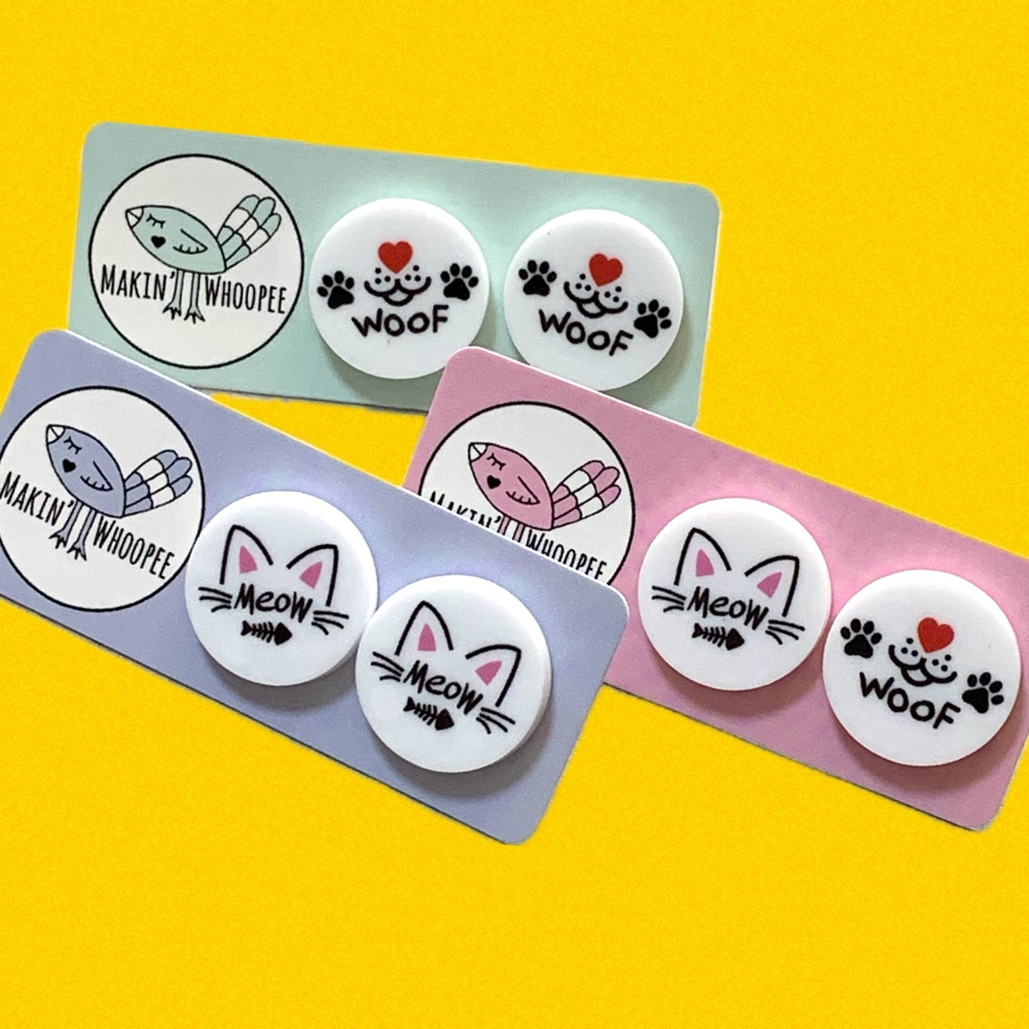 MAKIN' WHOOPEE - Fur Friends- "Cats and Dogs" Studs