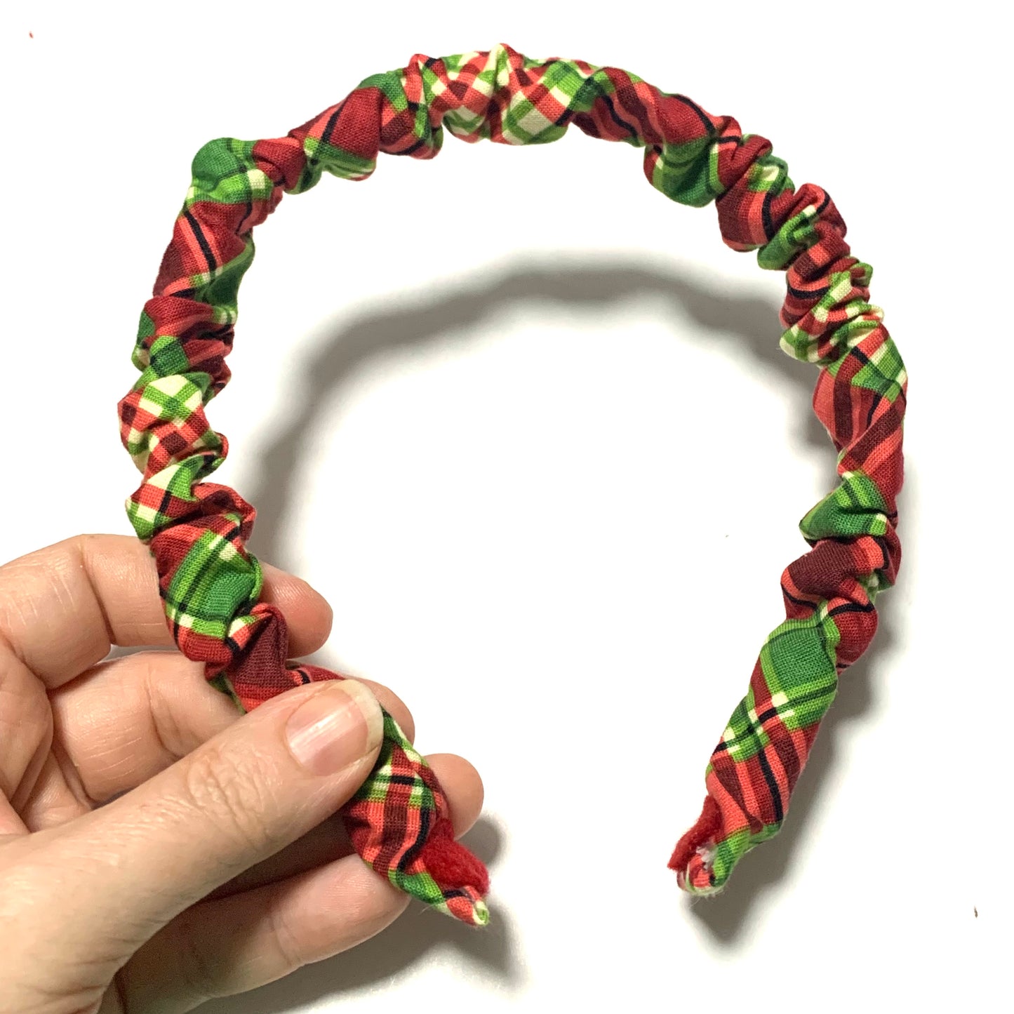 THIS BIRD HAS FLOWN -  SMALL CHRISTMAS SCRUNCHIE HEADBANDS- Festive Tartan