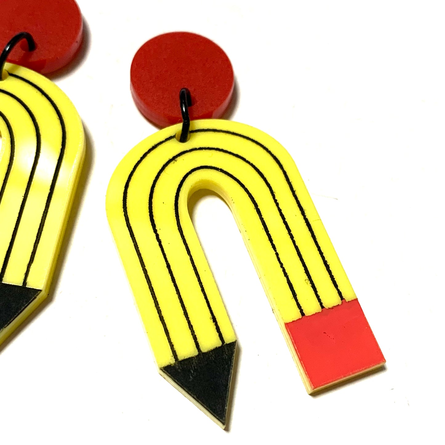 MAKIN' WHOOPEE - “Bendy Pencils-Red” TEACHER STUD DANGLES