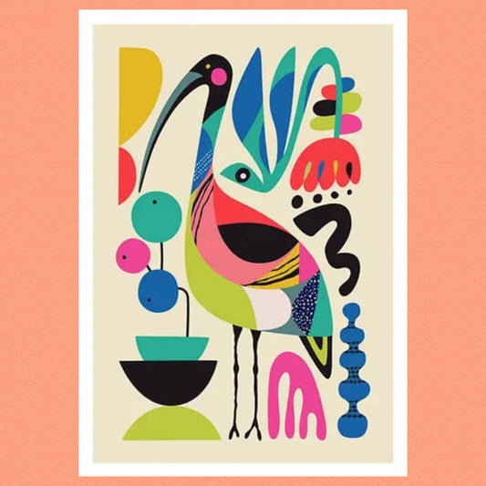 3 BIRDIES STUDIO- "Ibis" A4 Art Print