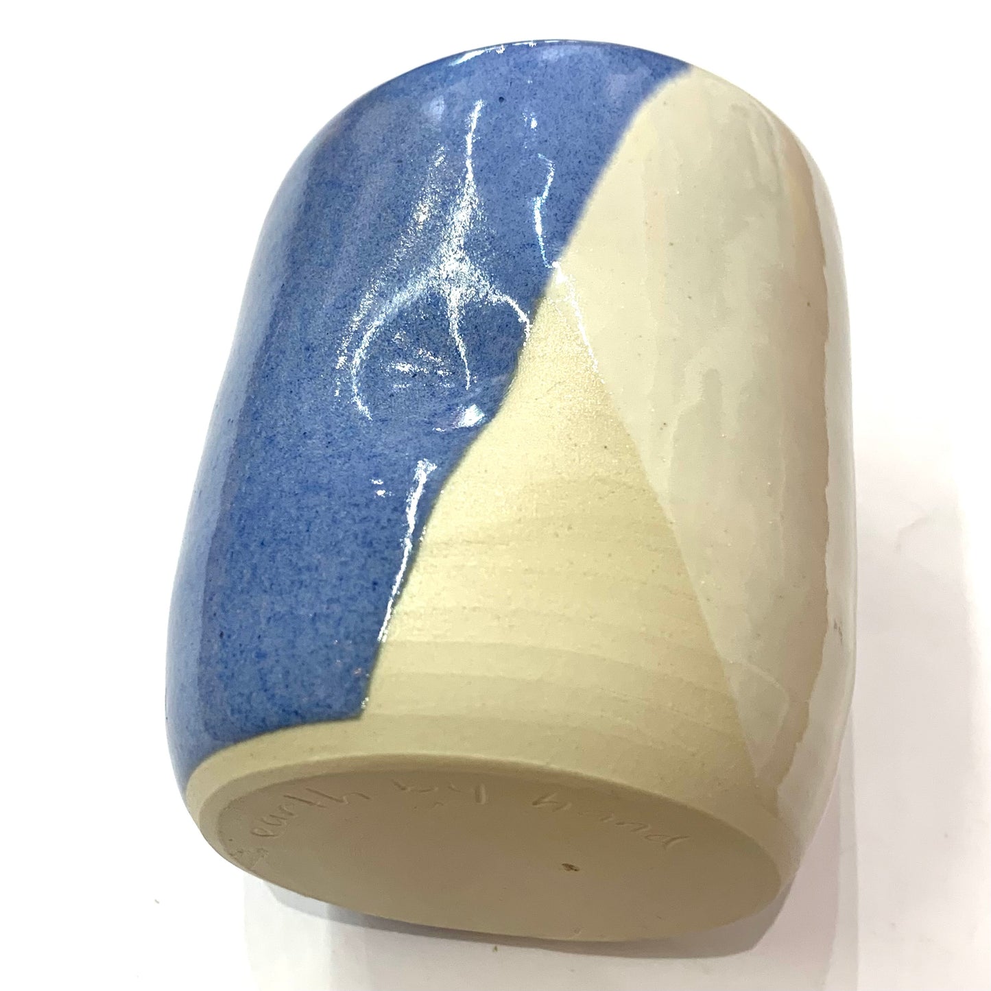 EARTH BY HAND- Hug Mugs- Blue & White Diagonal