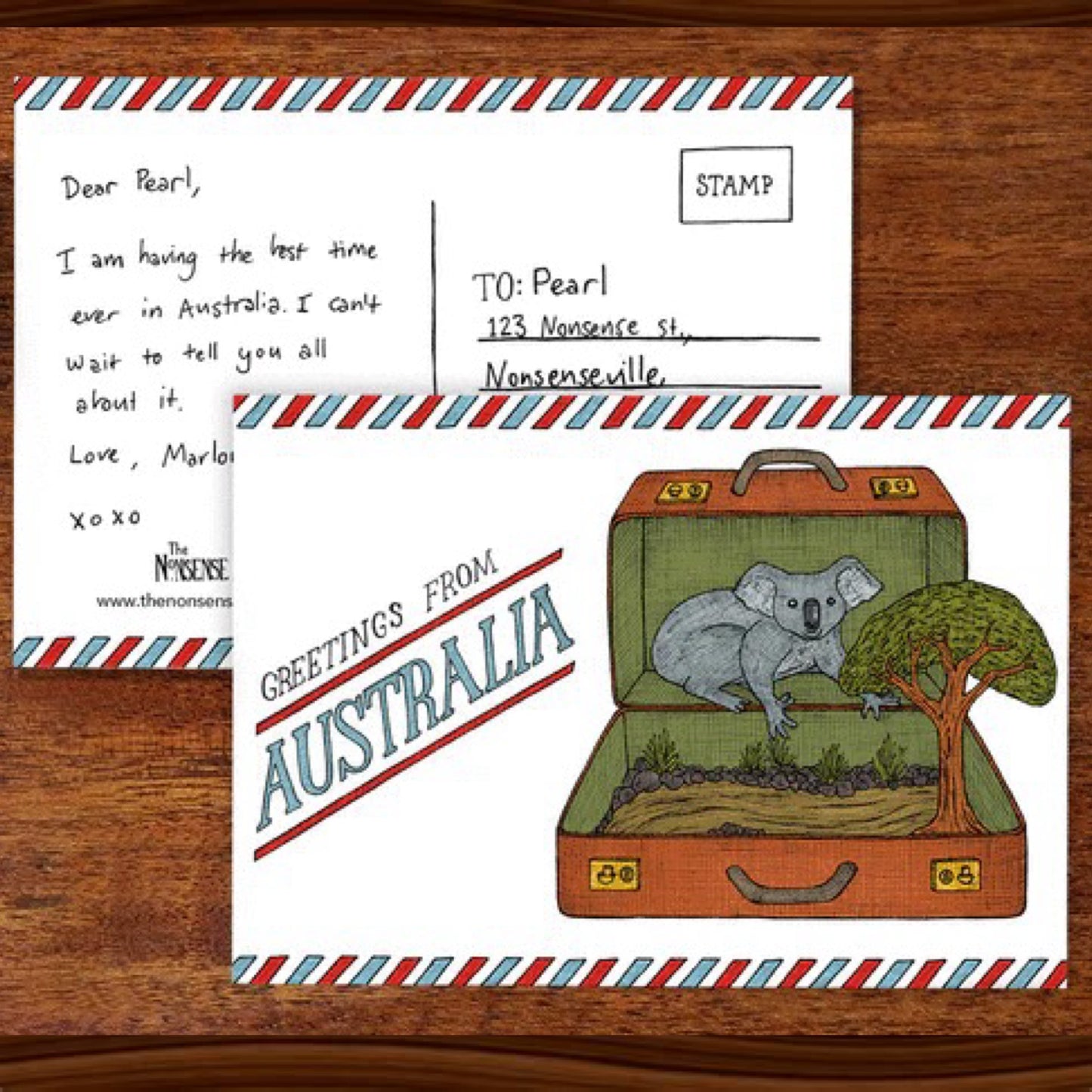 The Nonsense Maker- Koala Suitcase Postcard