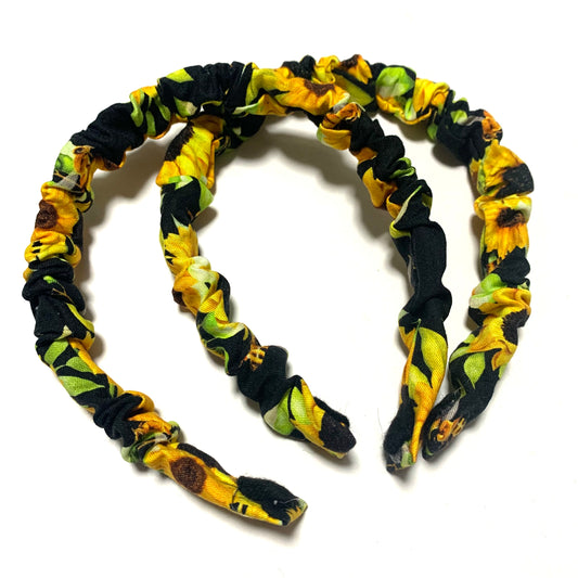 THIS BIRD HAS FLOWN - "Sunflowers"- SMALL SCRUNCHIE HEADBANDS