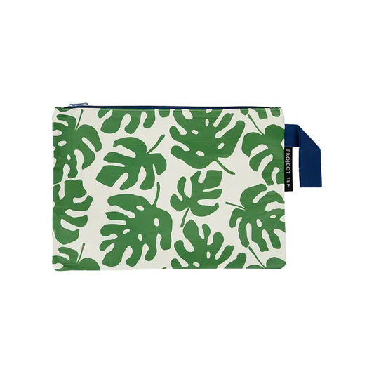 PROJECT TEN - "The Envelope"- "Monstera" Large Zip Pouch