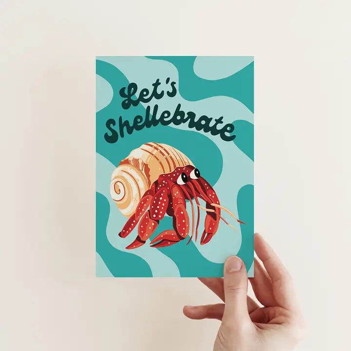 OUTER ISLAND - 'Let's Shellebrate' Hermit Crab Greeting Card