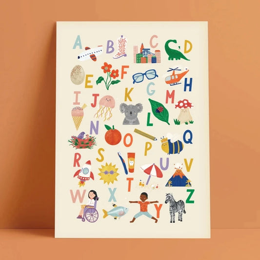 LAUREN SISSON STUDIO- Alphabet Print - A3 Educational Kid's Wall Art