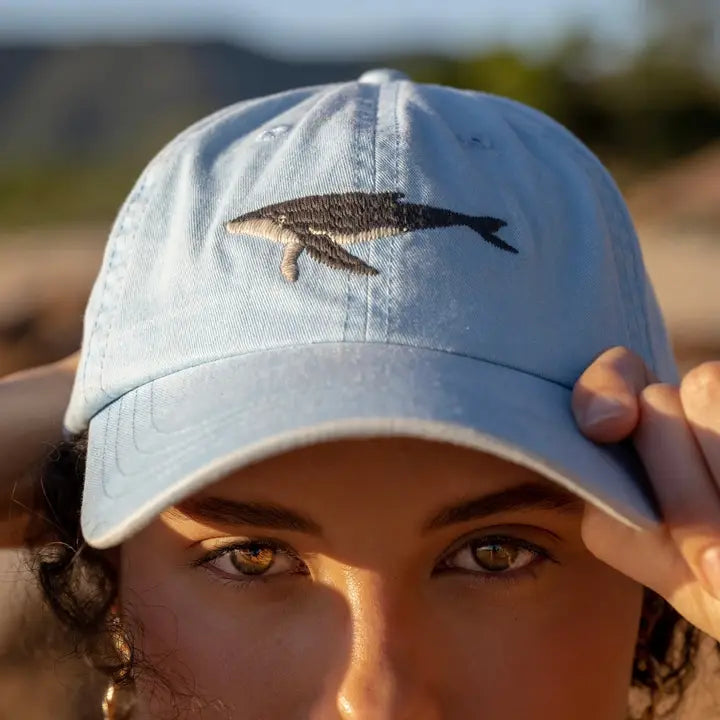 PALLION POINT - FISH LIDS - Humpback Whale Cap in Light Blue