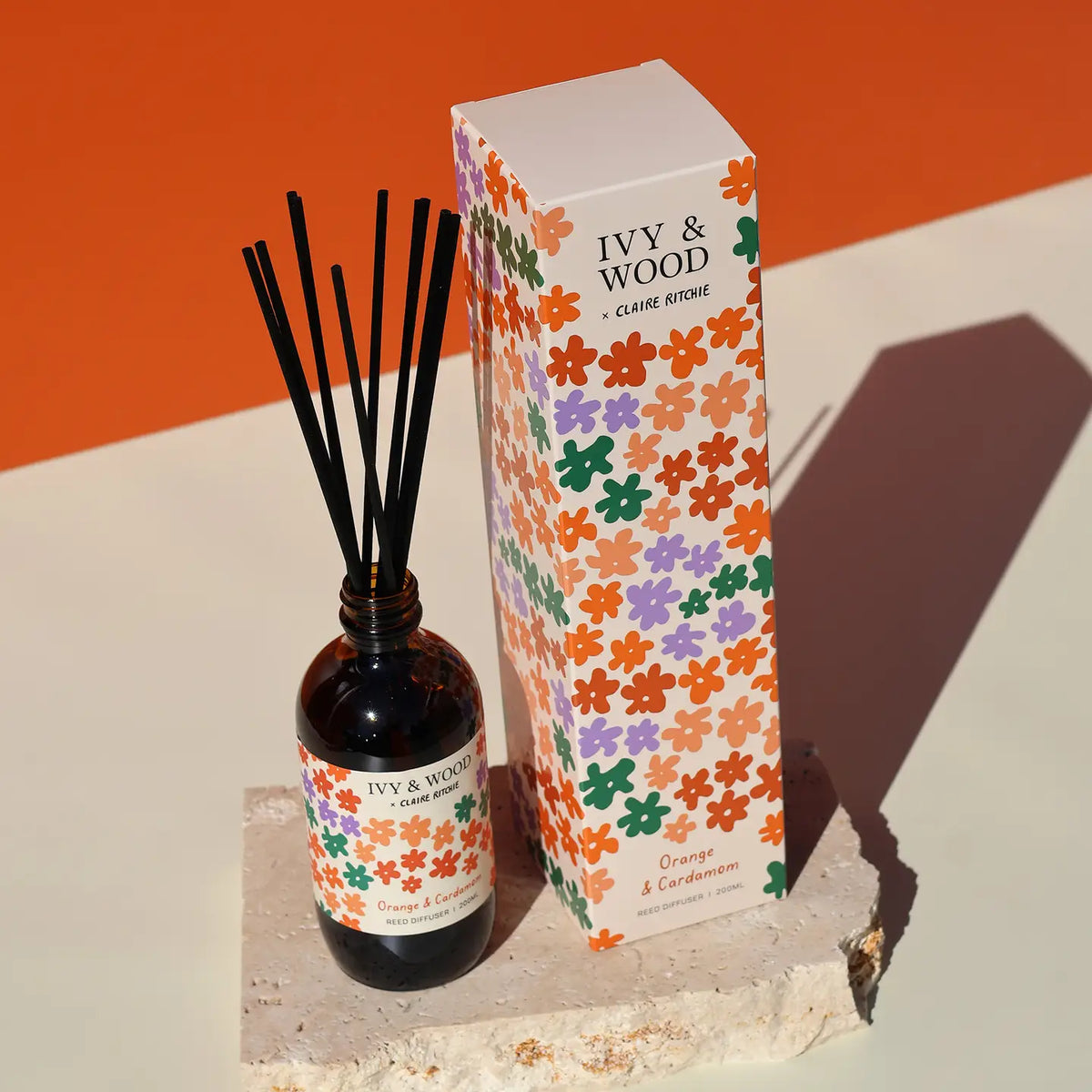 IVY & WOOD - Orange & Cardamom Reed Diffuser - Bloom X Claire Ritche Limited Edition