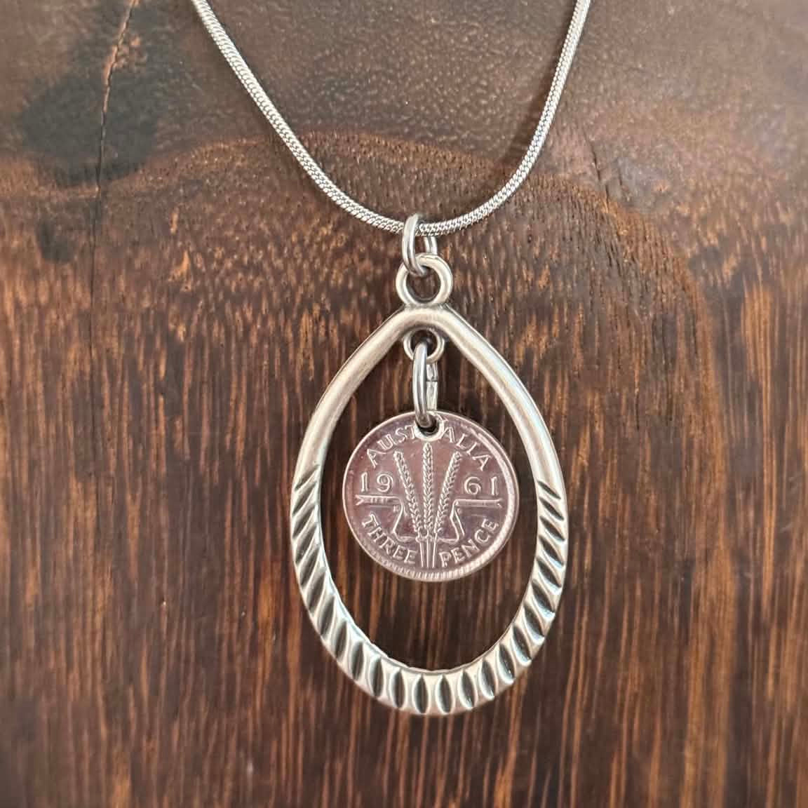 MOLLY MADE- Vintage 1961 Threepence Pendant Necklace