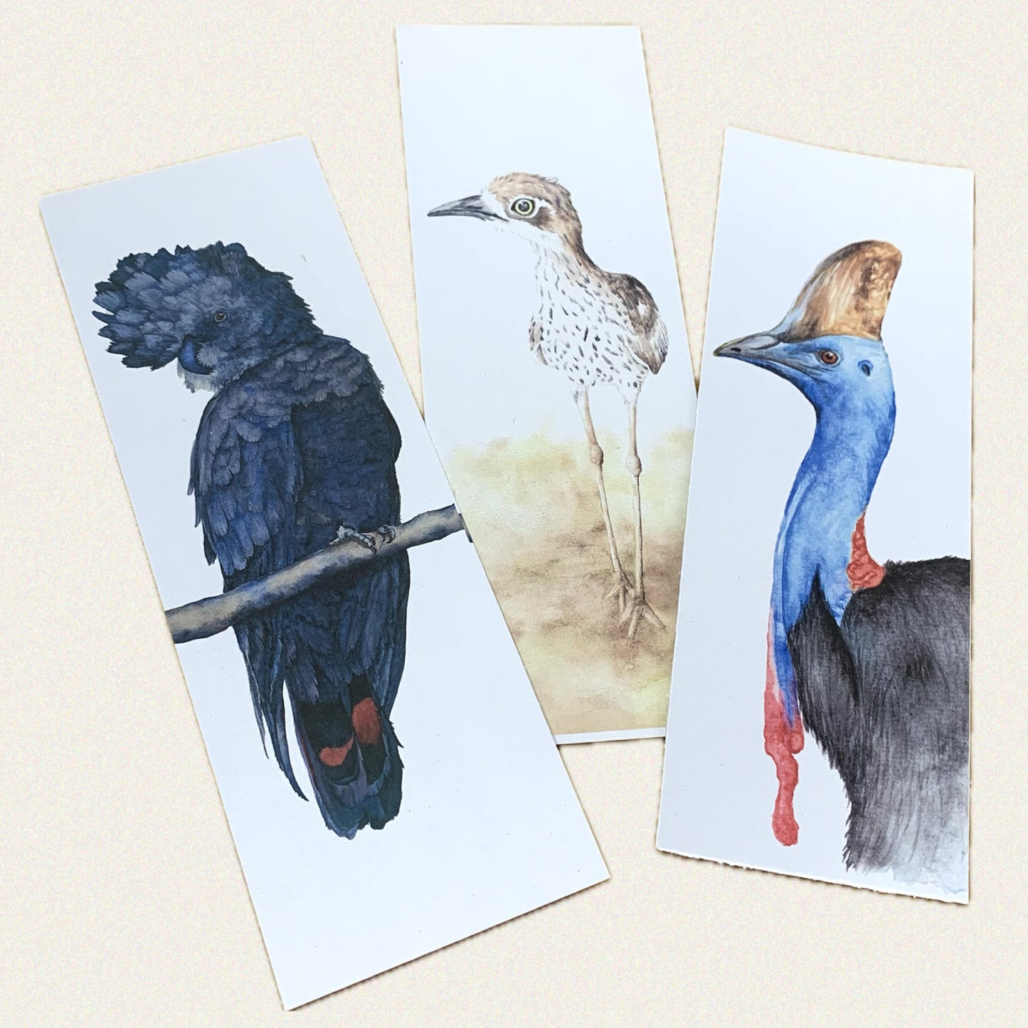 Shanna Trees Creations- "Cassowary" Bookmark- White Paper