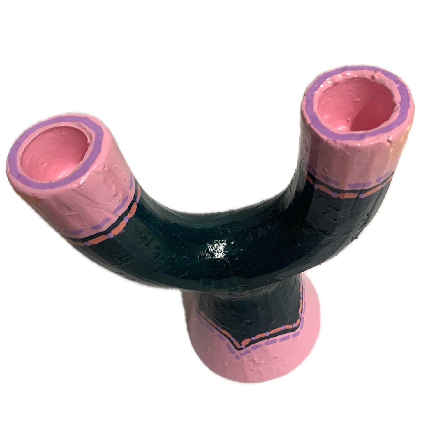 MAKIN' WHOOPEE - Double Candle Holder- Green, Pink, Purple & Peach- Includes 2 x Candles