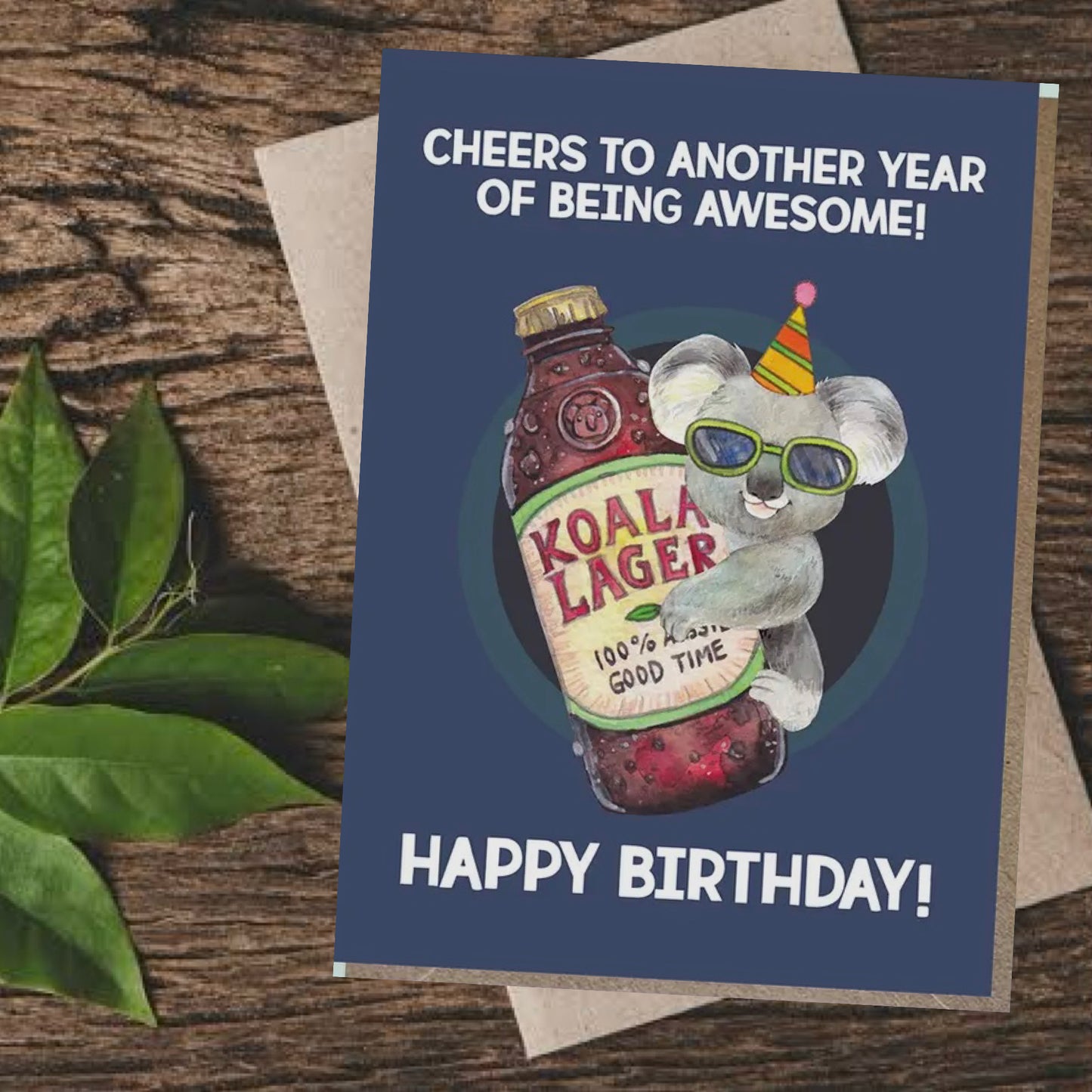 WATERCOLOURS BY CAT- "Koala Lager" Birthday Card