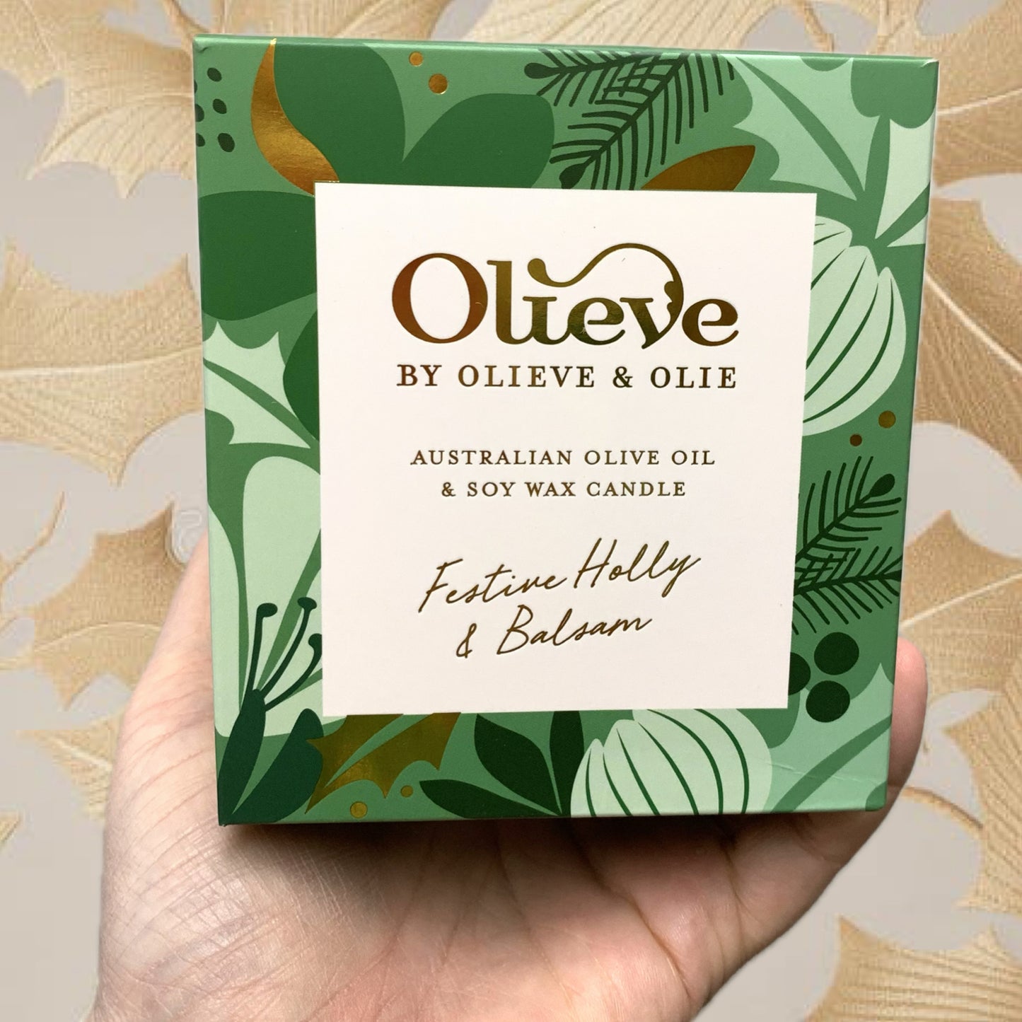 OLIEVE AND OLIE- Festive Holly & Balsam- Christmas Candle- Green