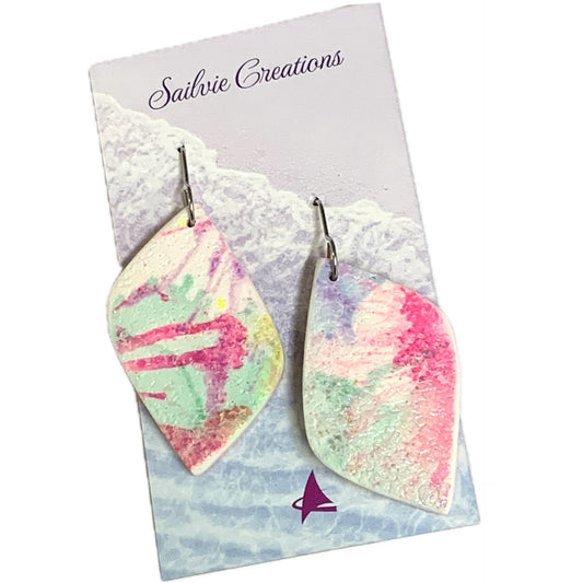Sailvie Creations - Diamond Pastel Splash Hook Dangle Earrings