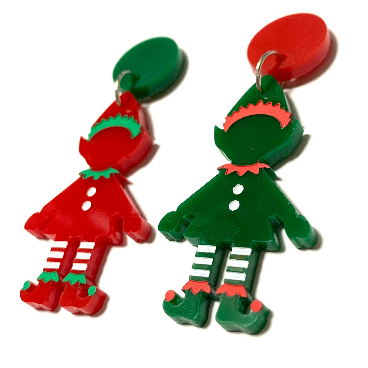 MAKIN' WHOOPEE - “Mismatched Elves” CHRISTMAS STUD DANGLES